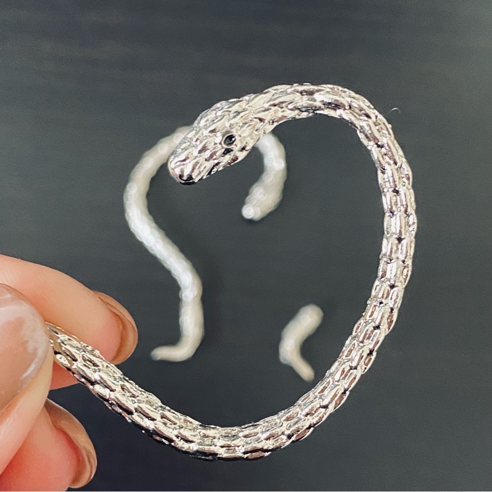 Pair of Silver Tone Snake Ear Cuffs Earrings NWT - Picture 6 of 14